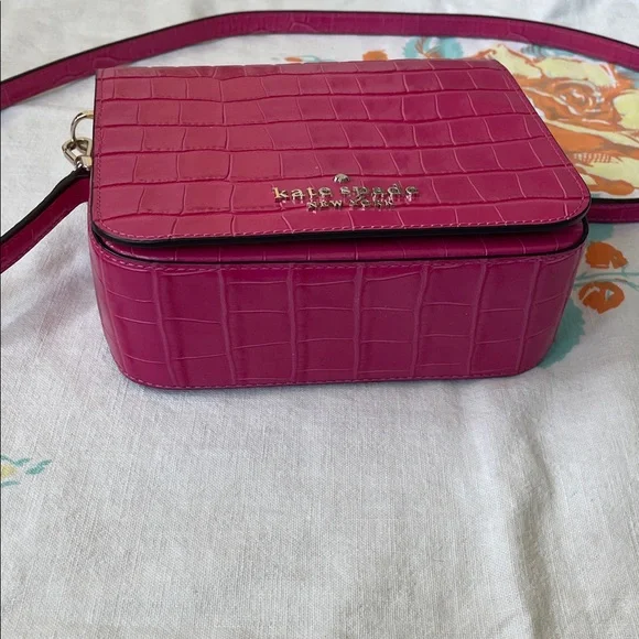 Kate Spade Fuchsia Croc-Embossed Mini Bag - Picture 8 of 8